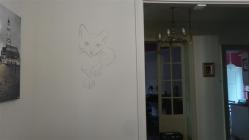 pochoir chat sur mur