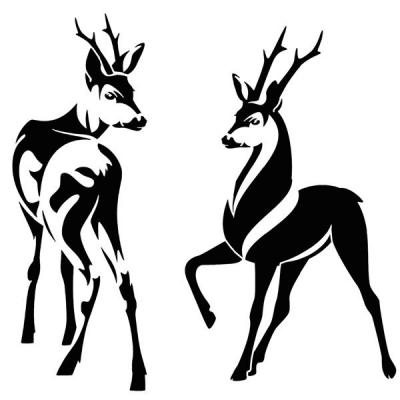 2 pochoir chevreuil cerf medium 