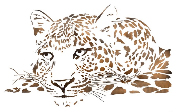 Afri3771 pochoir tete leopard mon artisane