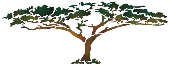 Afric30 arbre de la savane pochoir