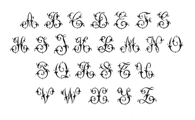 Alph55412 alphabet lettrines monogrammes pochoir belles lettres