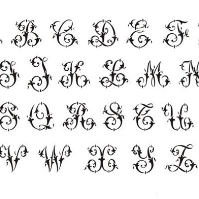 Alph55412 alphabet lettrines monogrammes pochoir belles lettres