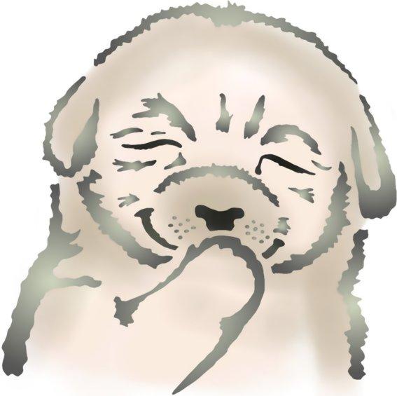 An1212 pochoir chien qui rit