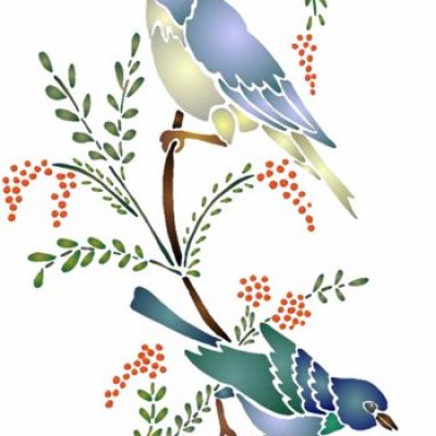 An123 oiseaux papillons pochoir mon artisane