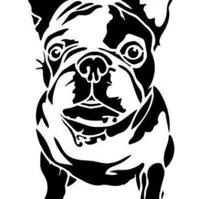 An1548 pochoir bouledogue francais mon artisane