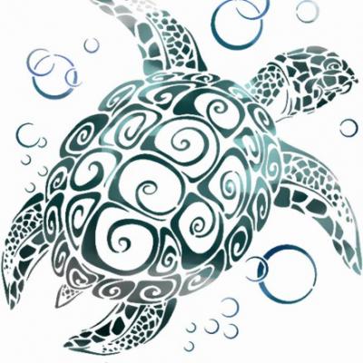 An3009 tortue marine pochoir mon artisane