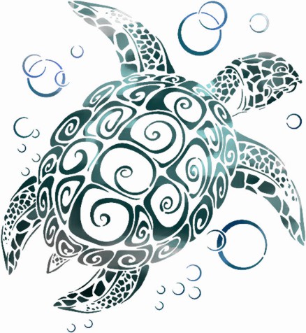 An3009 tortue marine pochoir mon artisane