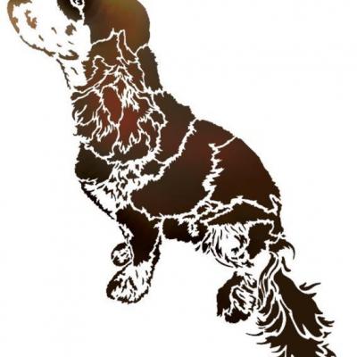 An3580 pochoir chien cocker de cote