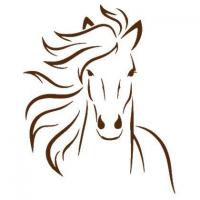 An54541 cheval de face pochoir et sticker chocolat