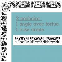 Angle frise polynesienne tortue frise tahitienne pochoir