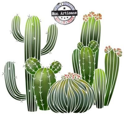 Cactus 2 pochoir monartisane