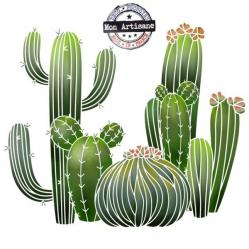 Cactus 2 pochoir monartisane