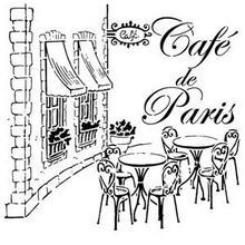 Cafe de paris pochoir vintage