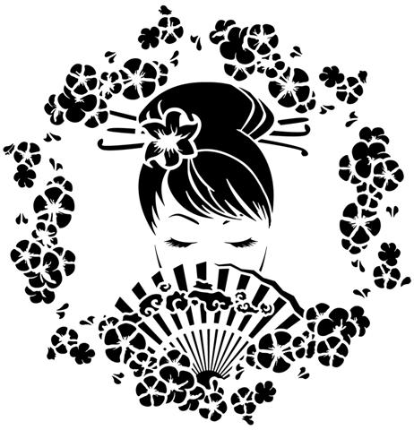 Chin141414 magnifique fille asiatique chinoise 14 pochoir mon artisane style pochoir