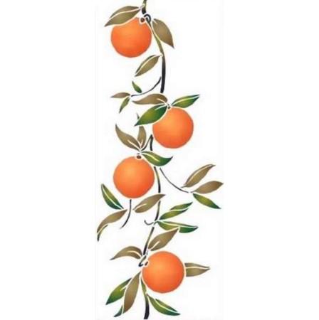 F 012 pochoir frise oranges verticale mon artisane