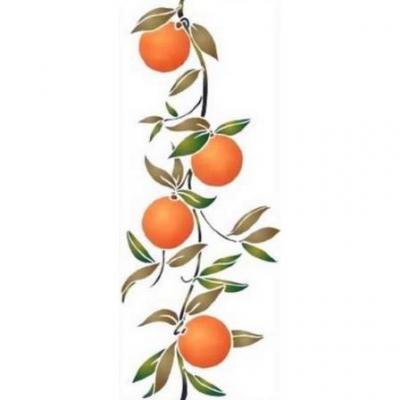 F 012 pochoir frise oranges verticale mon artisane