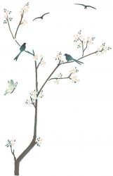 Branche stylisée oiseaux