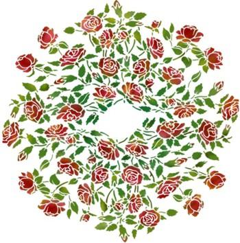 F84056 pochoir rosace de roses mon artisane style pochoir