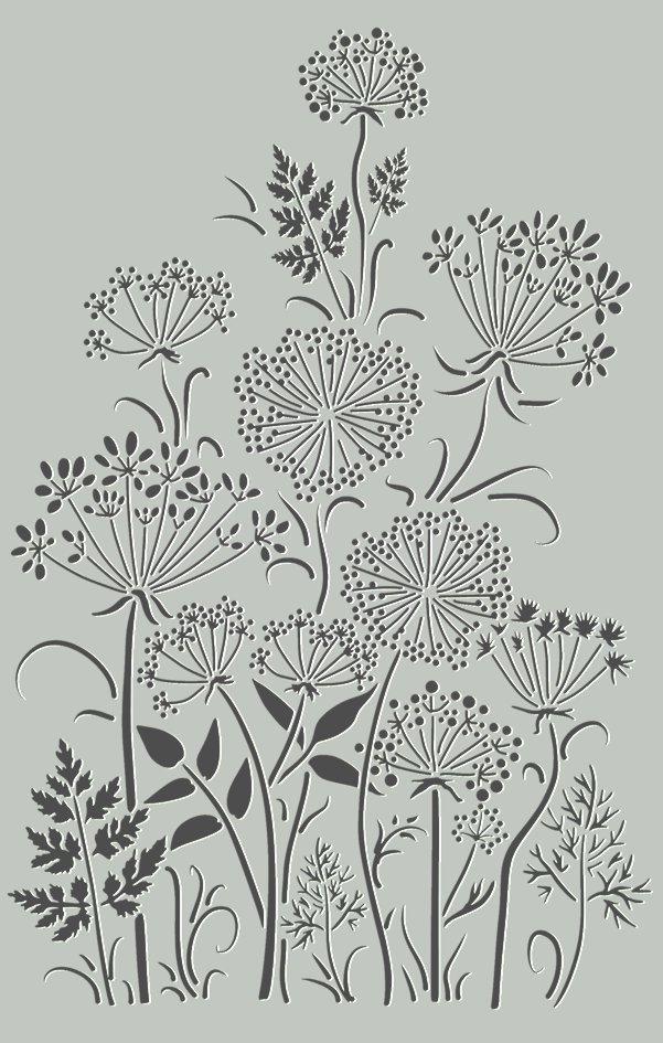 Fl12008 paysage floral fleurs des champs pochoir a peindre pp 1