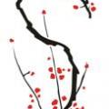 Fl39612 ikebana branche cerisier du japon pochoir
