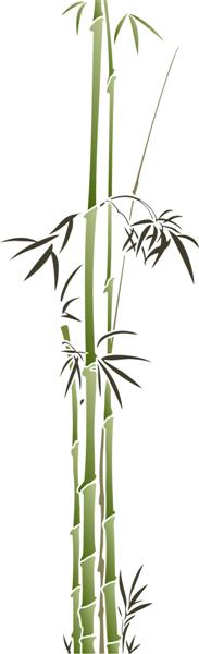Fl39613 bambous fins pochoir porte style japonais asiatique
