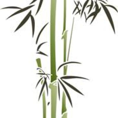 Fl39613 bambous fins pochoir porte style japonais asiatique