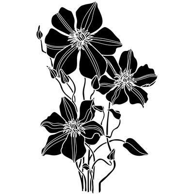 Clematites pochoir a peindre mon artisane style pochoir fl743