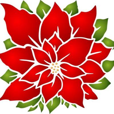 Fleur de noel pochoir a peindre