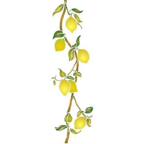 Fr106 frise citrons verticale pochoir a peindre mon artisane