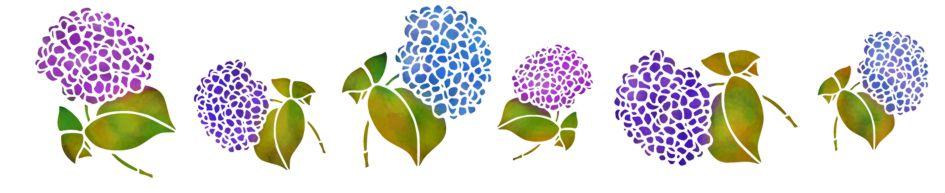 Fr132 frise hortensias pochoir hydrangea stencil