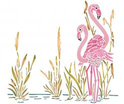 Paysage flamants roses