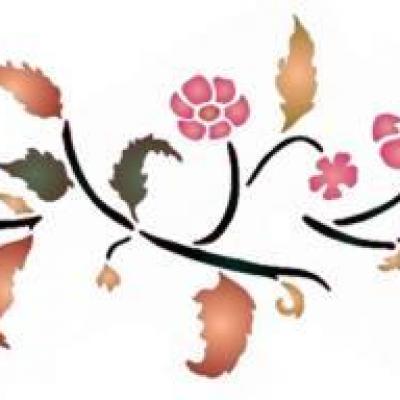 Fri504351 frise feuillage fleurip