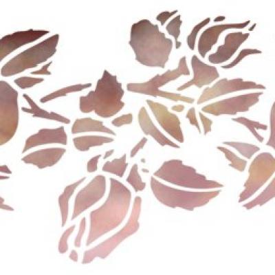 Fri6624 frise de roses pochoir mon artisane