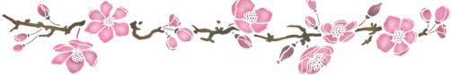 Fri706805 frise fleur de pommier pochoir style pochoir mon artisane