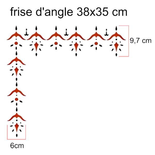 Frise angle orientale rouge noir