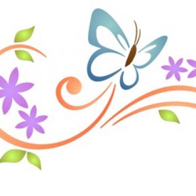 Frise design fleurs papillonspp
