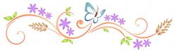 Frise fleurs papillon design