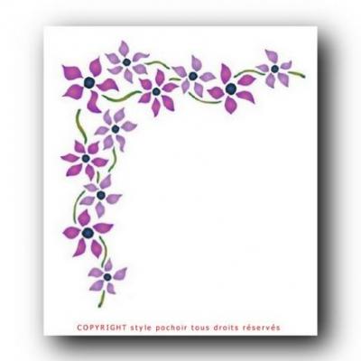 In16 interrupteur angle fleurs violettes pochoir