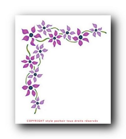 In16 interrupteur angle fleurs violettes pochoir