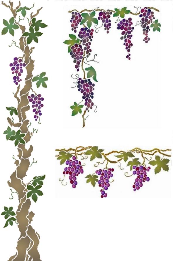 Kit raisin pochoir vigne promo