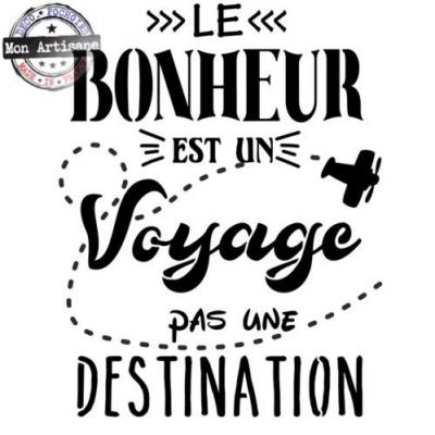 Lbv54 le bonheur est un voyage pas une destination pochoir de lettrage a peindre