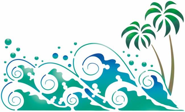 Mar301 pochoir vagues palmiers mon artisane