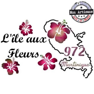 Mart12 pochoir martinique ile aux fleurs mon artisane