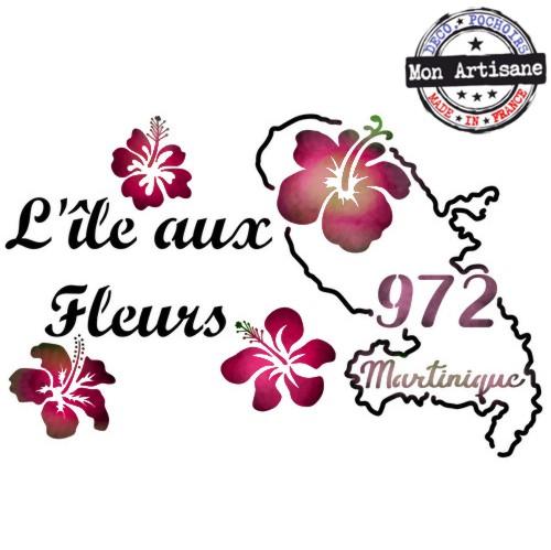 Mart12 pochoir martinique ile aux fleurs mon artisane