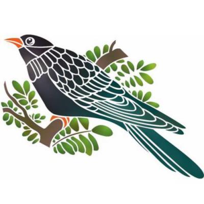 Oiseau merle pochoir