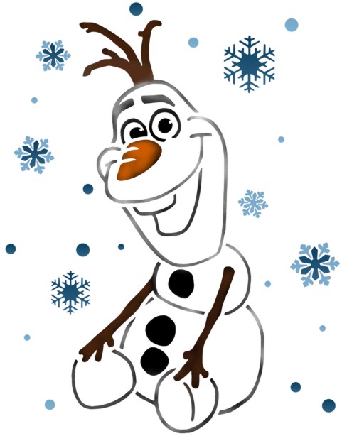 Olaf pochoir reine des neiges assis mon artisane style pochoir pp