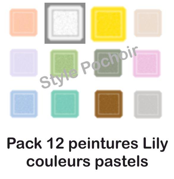 Pack 12 peintures lily pastel