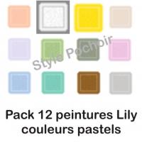 Pack 12 peintures lily pastel