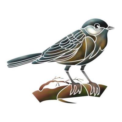 Petit oiseau en pochoir a peindre mon artisane an5485 moineau