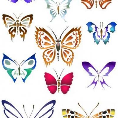Planche de papillons pochoir mon artisane ref an5482 p